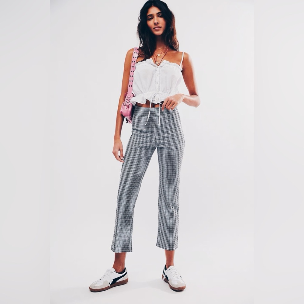 Free People In My Feelings Printed Pants - Slim Flare Crop - NWOT - Size S